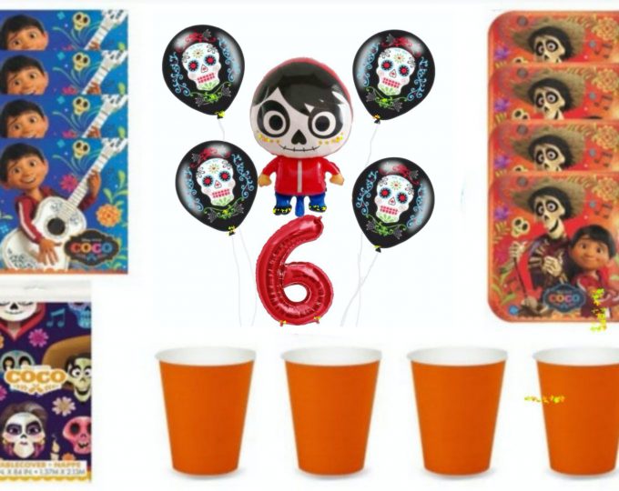 BalloonyFly Coco Birthday,Balloons,Miguel,Day of the dead,halloween,Supplies,Party,Girl or Boy,Mexican Party,Fiesta,Tableware,Cups,Decoration,piñata