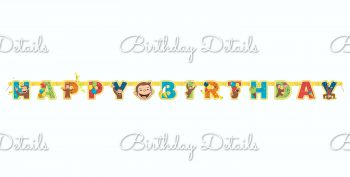 BalloonyFly curious George, ship today, banners, birthday, tableware, birthday party, decorations, gift,supplies,cups,spoons,forks,party supplies, theme