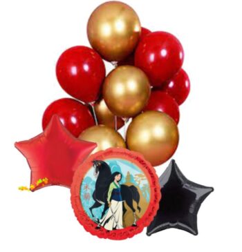 BalloonyFly Mulan,disney,latex,balloons,birthday,party,theme,supplies,decorations,ship today,foil,girl,ship today,low price,horse.princess,movie
