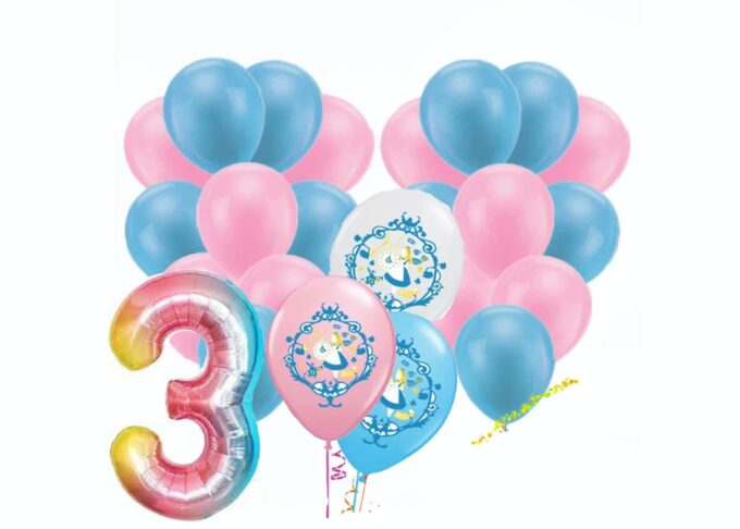 BalloonyFly Ship today,Alice in wonderland latex balloons,Birthday,Girl,Decoration,Tableware,Pink and blue decoration,Gift