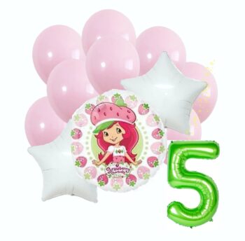 BalloonyFly Strawberry Shortcake Balloons,Birthday Party Theme,Decoration Balloons Bouquet,Girl Party Flavors