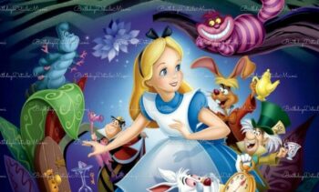 BalloonyFly Ship today,Alice in wonderland latex balloons,Birthday,Girl,Decoration,Tableware,Pink and blue decoration,Gift, banner, mad hatter