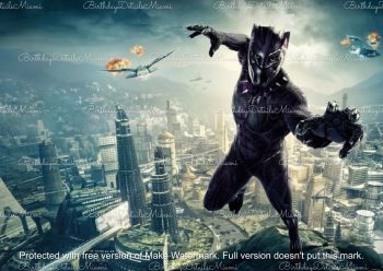 BalloonyFly Black Pather, Banner, birthday, happy birthday, theme, set, decorations, part, Disney, Wakanda Forever, bouquet, tableware