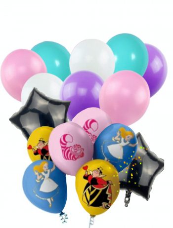 BalloonyFly Disney Alice,wonderland,latex,balloons,Birthday,Girl,Decoration,Tableware,Pink,blue,Gift,party,celebration,doll,helium,queen,rabbit,dragon,cats,