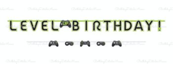 BalloonyFly Gaming Banner, Banner, Birthday, Gaming Party, Gaming Birthday Party, supplies, party, tableware, latex, foil, balloons, bouquet, set