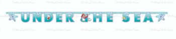 BalloonyFly Under The Sea, Little mermaid, banner, bouquet, Ariel, princess, queen, latex, foil, balloons, tableware, supplies, Disney, girl, birthday