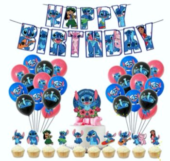 BalloonyFly stitch, lilo and stitch, bouquet, latex,birthday theme, party theme, party supplies, Ohana means family, balloon, party decorations