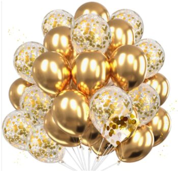 BalloonyFly Ship Today,Holidays Gold Latex Balloons,Party Confetti Balloons Gold For Christmas,Decoration Holidays,Tableware,Decorative Balloons