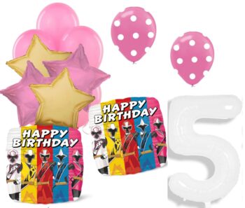 BalloonyFly Power Rangers Girl Pink Balloons Bouquet,Decoration,Party Theme,Favors,Balloons Ideas