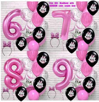 BalloonyFly Daisy Duck Balloons,Birthday Mickey and Friends,Donald Duck,Pink Party Duck,Tableware,Decoration Daisy,Toddler girl