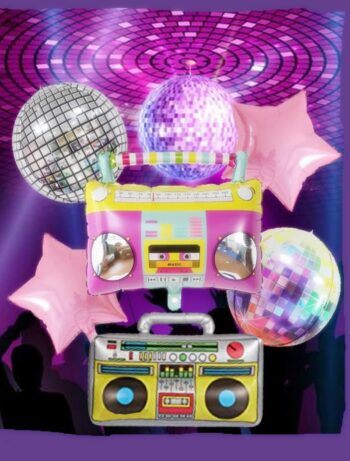 BalloonyFly Fast Shipping Today,Radio,Back to 80's,Party Theme,Balloons,Decoration,Tableware,Props,Costume,DJ,Disco Party,Party Theme