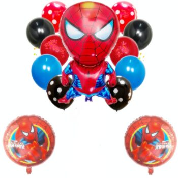 BalloonyFly Marvel Baby Spiderman,Balloons,Marvel,banner,happy,birthday,party,bouquet,foil,latex,Peter Parker,tableware,supplies.theme,cups,plates,helium,boy