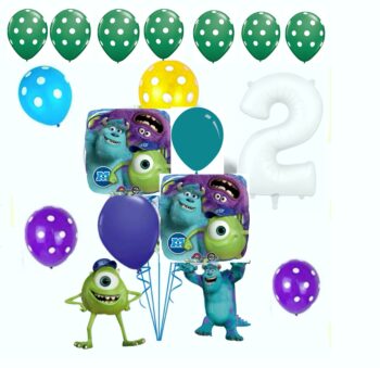 BalloonyFly Monster Inc,Balloons,Decoration Birthday Party,Sully and Mike Wazowski,Bouquet,Party,Favors,foil,helium,