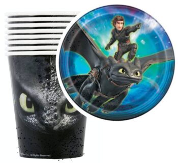 BalloonyFly How to train your dragon,Birthday Decoration Tableware,Cups,Plates,napkins,Party Theme Decoration