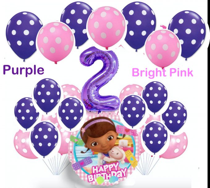 BalloonyFly Doc,McStuffins,Balloons,Birthday,Party,Theme,Decoration,Girl,Tableware,Doctor,Toddler,Baby,girl,helium,polkadots,latex,polkadots,nurse,kids