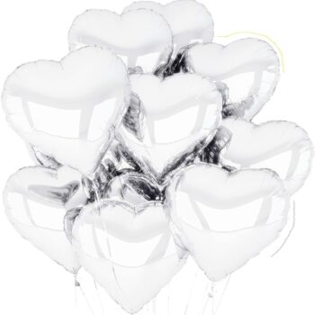 BalloonyFly Heart,silver,Twinkle,heart,Balloons,foil,18 inches,Party,mylar,decoration,party,weddings,birthday,love,baby,cake,newborn, san valentines